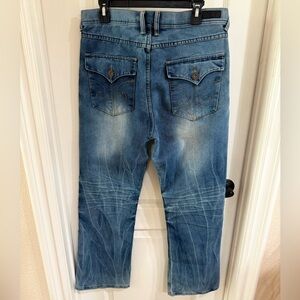 Ring of Fire Blue Bootcut Jeans with Decorative Stitching